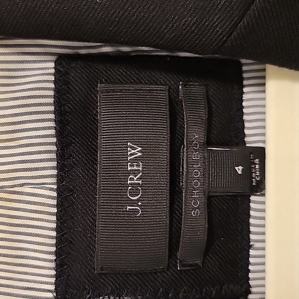 J.Crew Wool Black Schoolboy Blazer Sz 4 - Picture 3 of 7